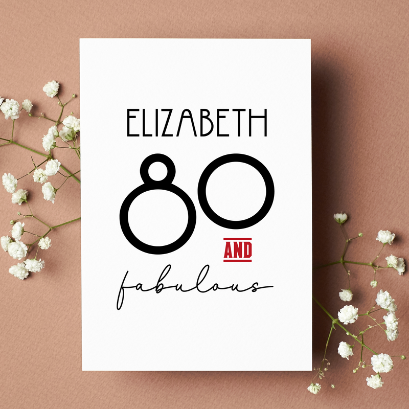 80th birthday card