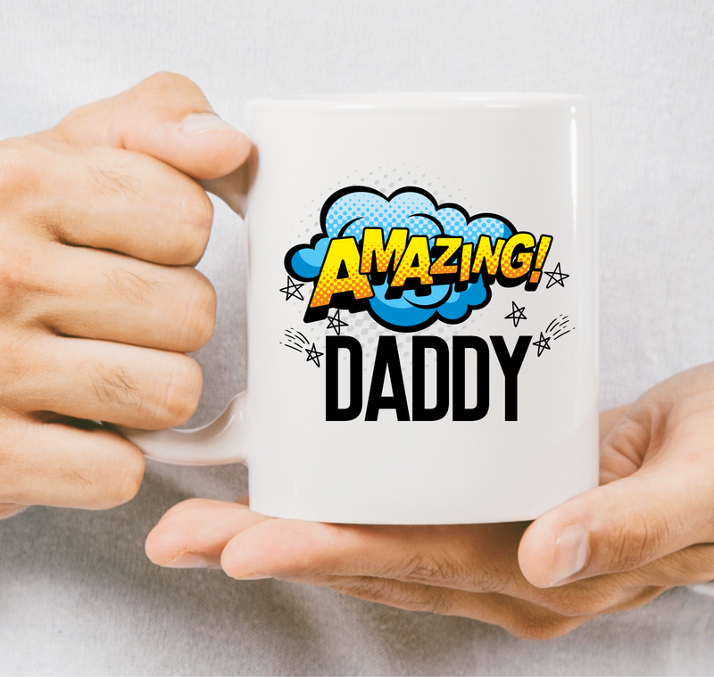 amazing daddy superhero mug