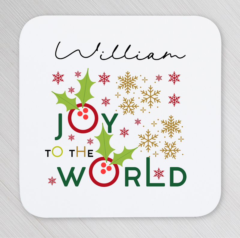 Christmas-themed coaster with &