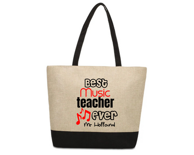 best music teacher ever linen bag for Teacher