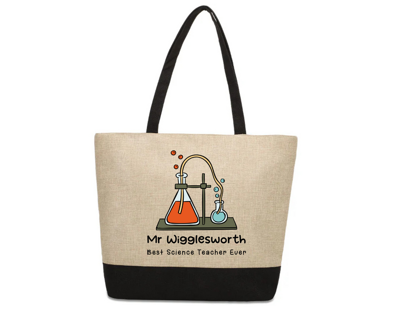 best science teacher linen jute