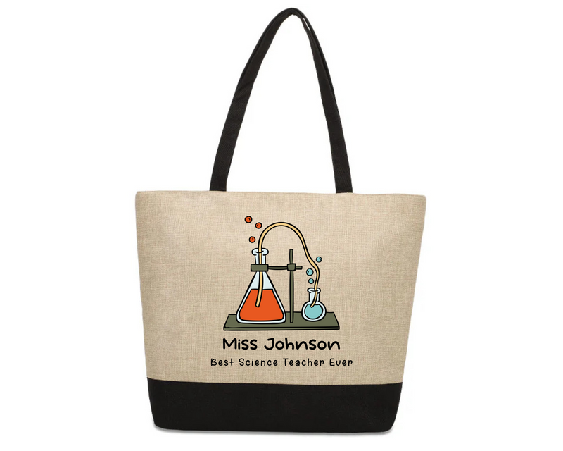 best science teacher linen jute