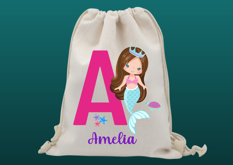 Personalised Mermaid Drawstring Bag