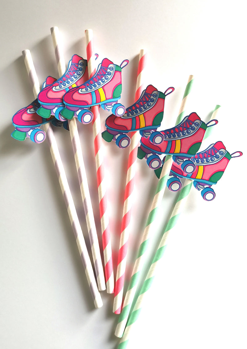 Custom Skates themed Paper Straws