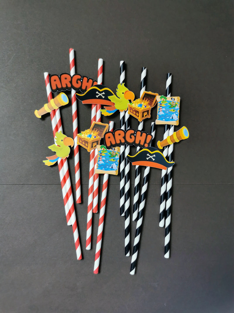 Custom Pirate themed Paper Straws