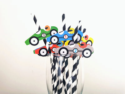 Custom Race Car themed Paper Straws