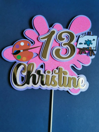 Personalised Art themed Cake topper