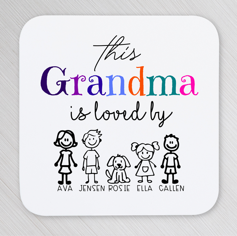Coaster with colourful text &