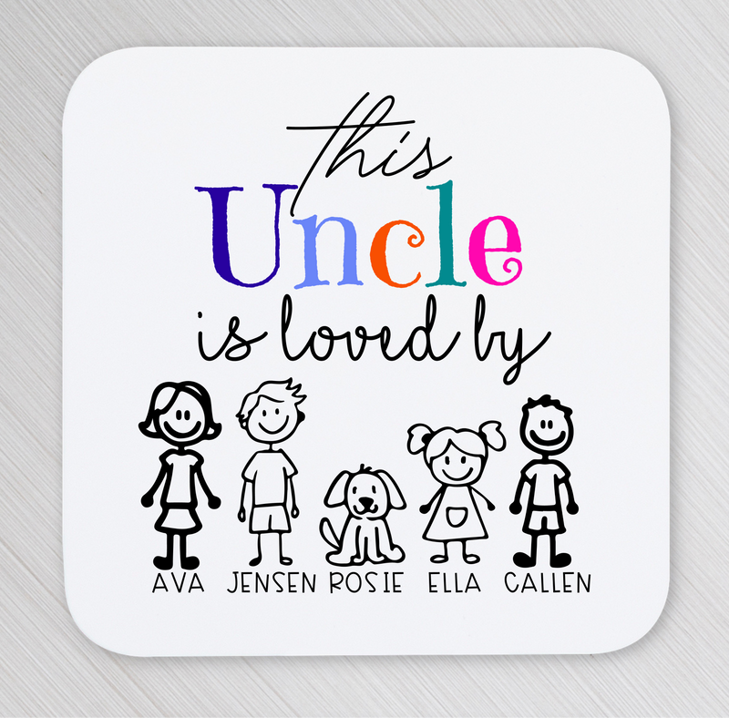 Coaster with colourful text &