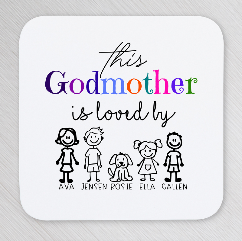 Coaster with colourful text &