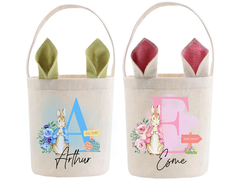 Personalised Easter Egg Hunt Linen Basket