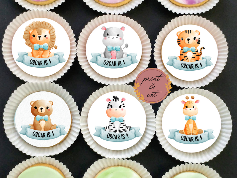 edible jungle animals cupcake toppers