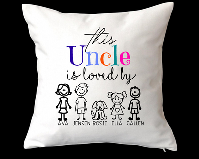 This uncle is loved by cushion