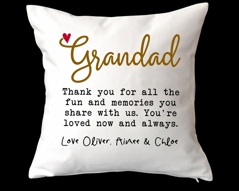 Personalised Thank You Grandad Cushion