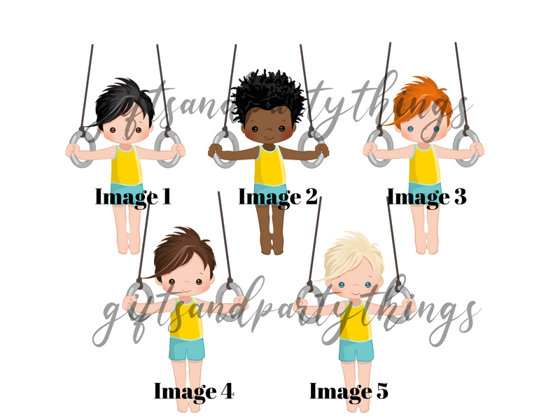 Personalised Male Gymnast on ropes Cake topper