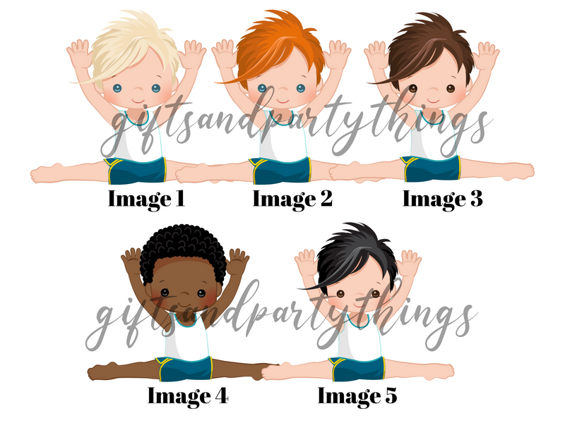 Personalised Male Gymnast on Name Bench Cake topper