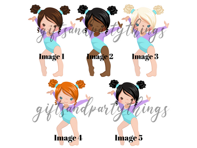 Personalised Cute Gymnast Cake topper