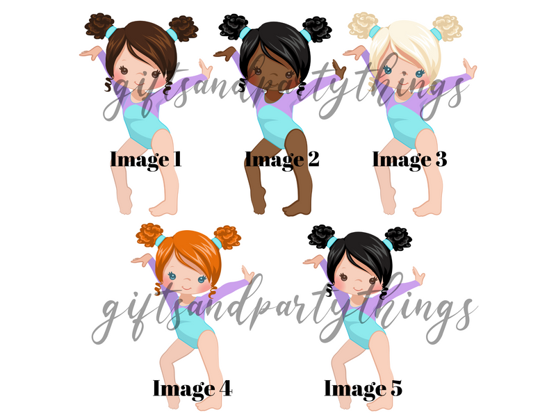 Personalised Cute Gymnast Cake topper
