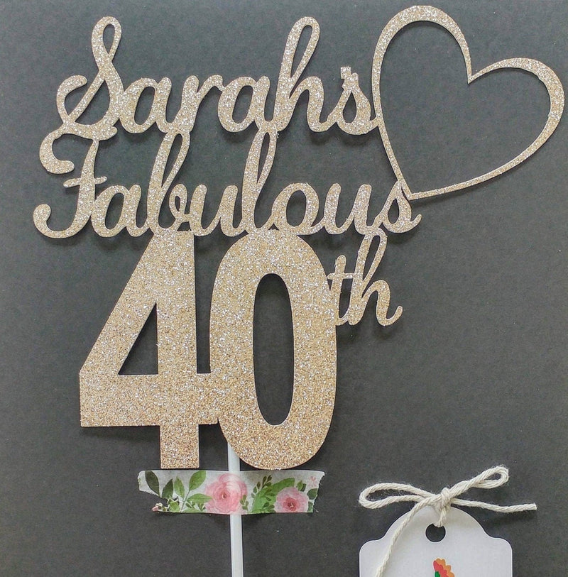 Personalised Fabulous 40th Cake topper