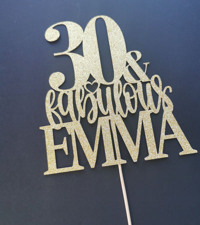 Personalised 30 & Fabulous Cake Topper