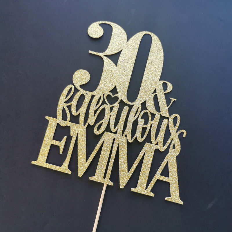 Personalised 30 & Fabulous Cake Topper