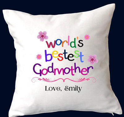 Personalised godmother cushion