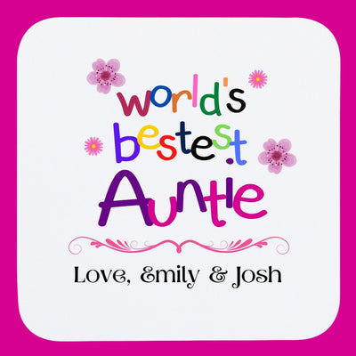 Personalised auntie coaster