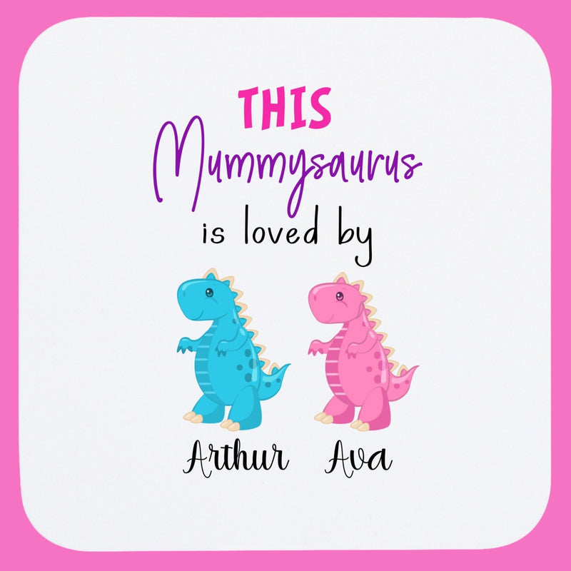 personalised dinosaur coaster for mummy