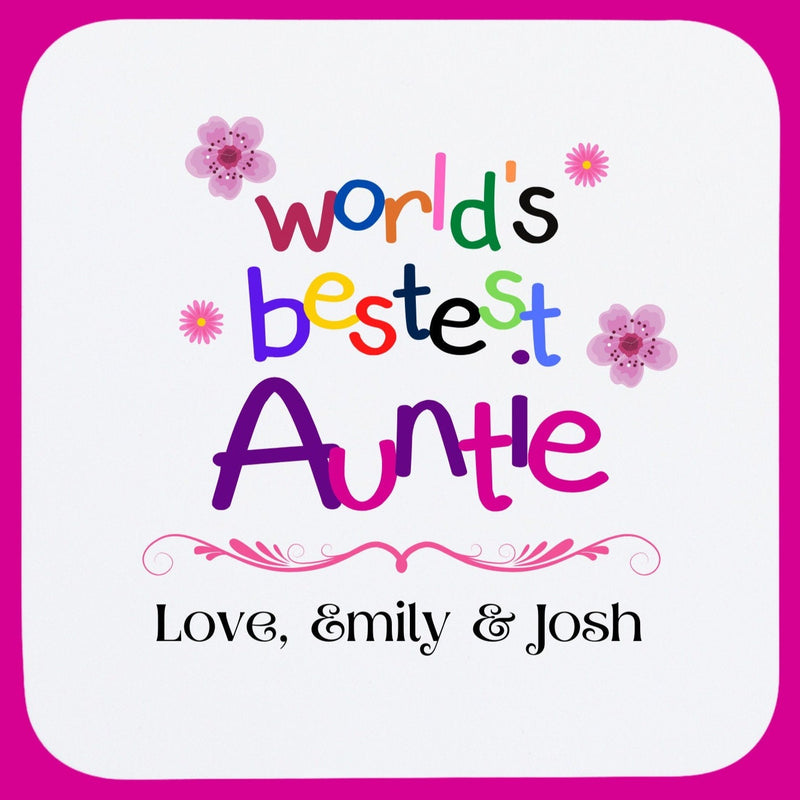 personalised coaster for auntie