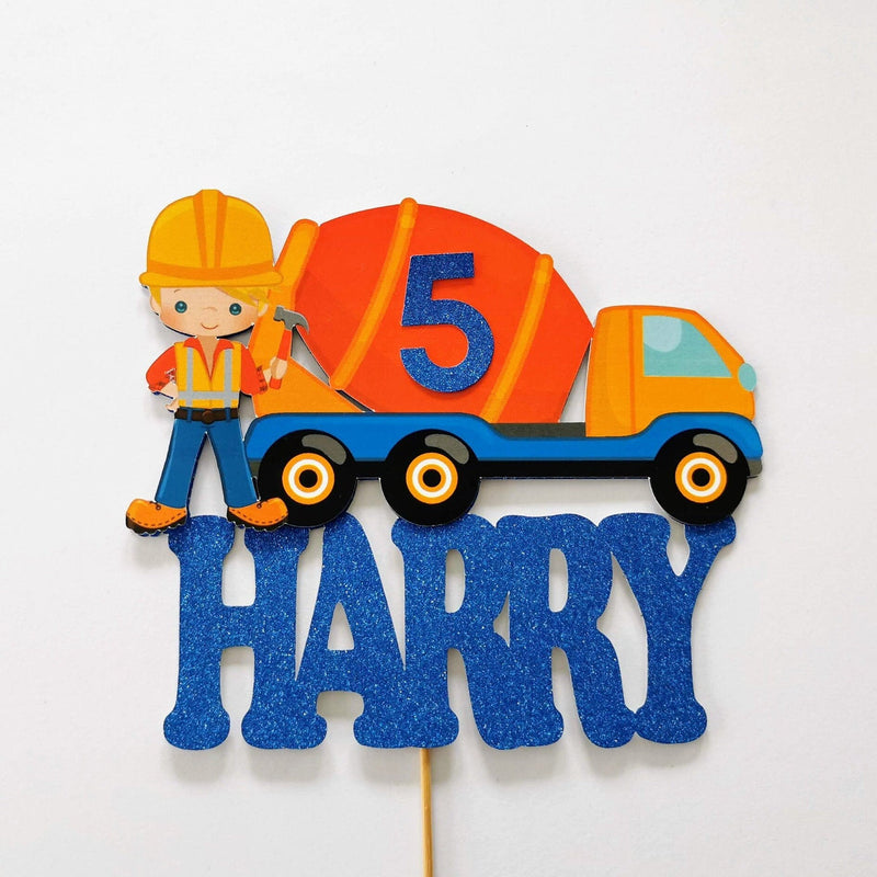 Construction cake topper