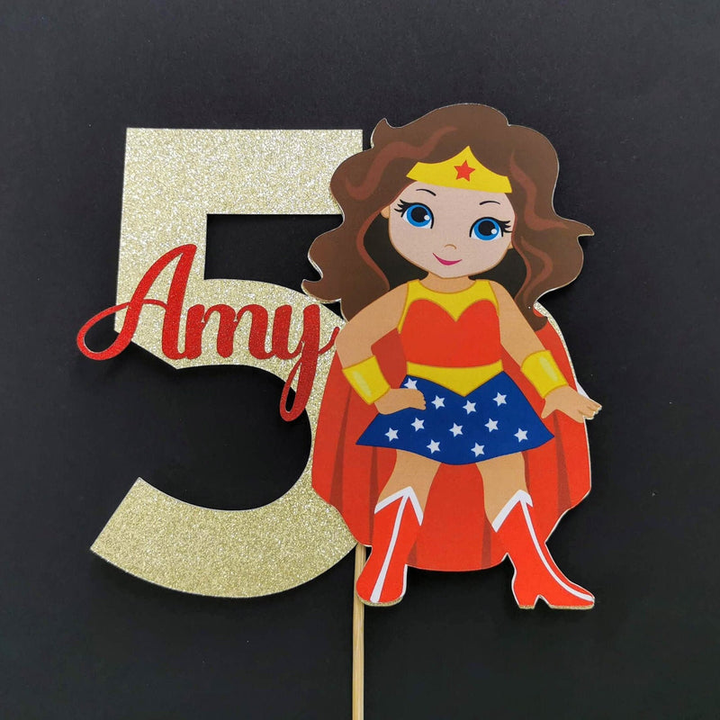 Personalised Superhero Girl Cake topper