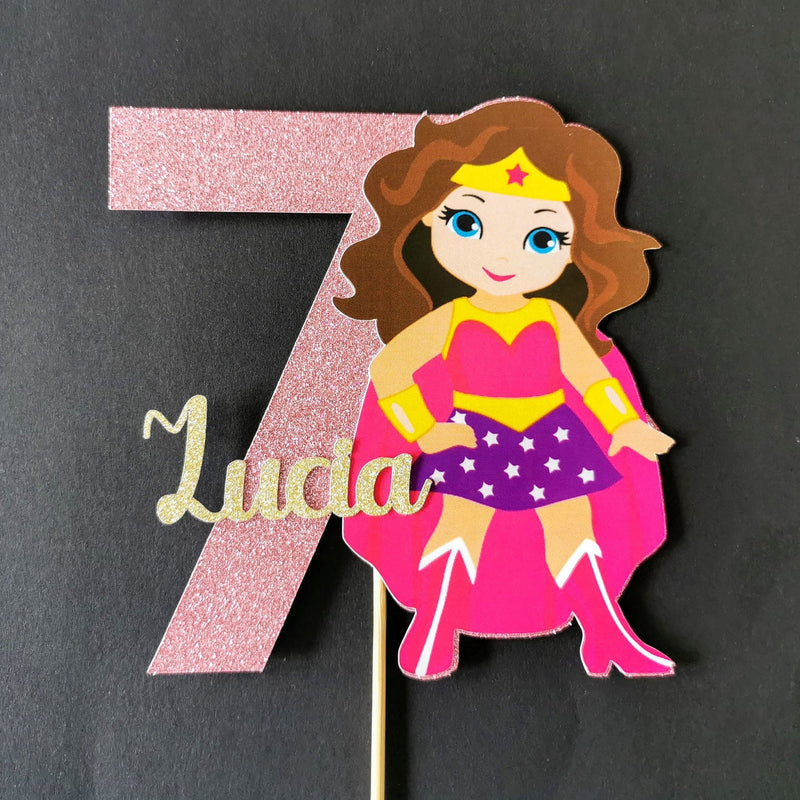 Superhero girl cake topper