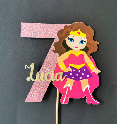 Personalised Superhero Girl Cake topper