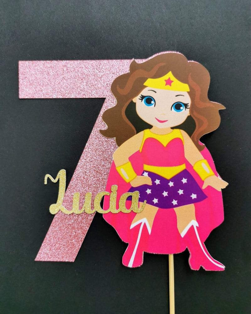 Personalised Superhero Girl Cake topper