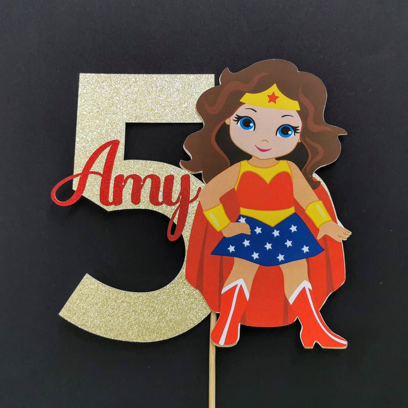 Superhero girl cake topper