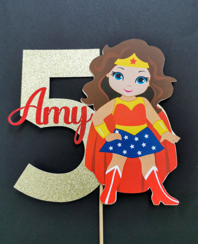 Personalised Superhero Girl Cake topper