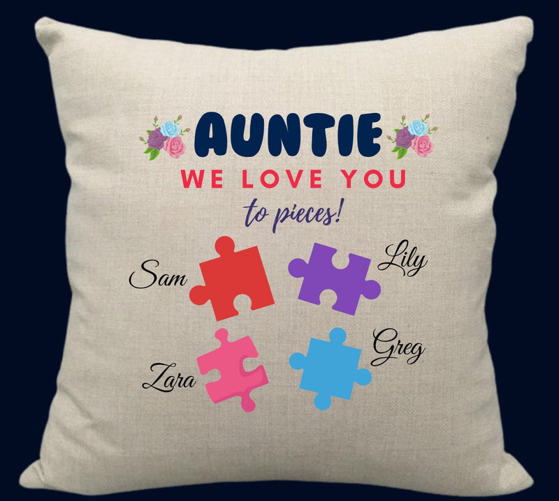 Personalised auntie cushion