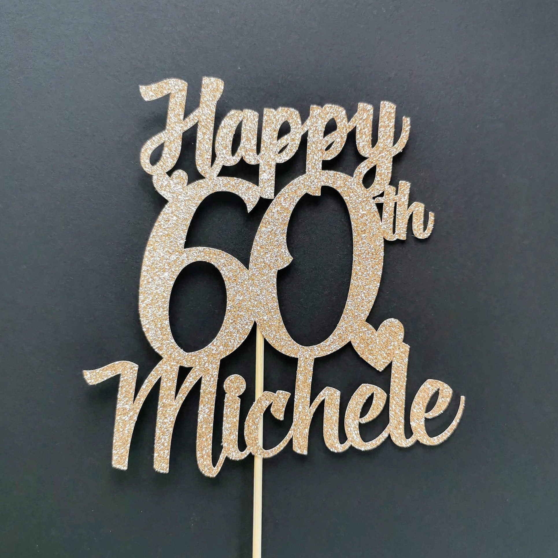 Personalised 60th Birthday Cake topper – giftsandpartythings