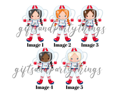 Personalised Girl Space Astronaut Cake topper