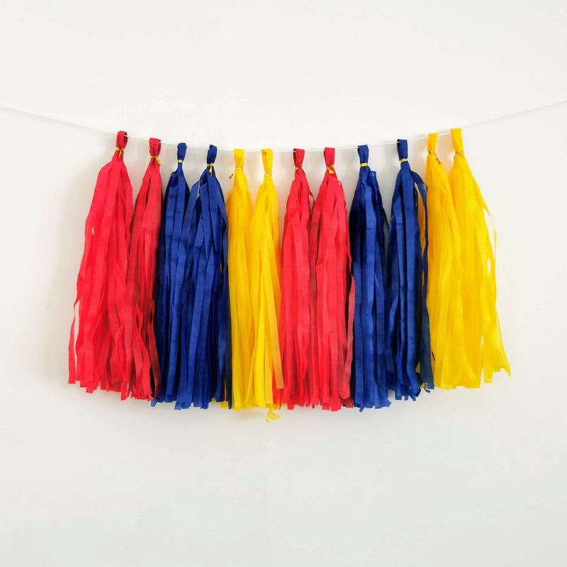 Custom Superhero Themed Paper Tassels