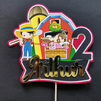 Personalised Farm and Farmer Cake topper