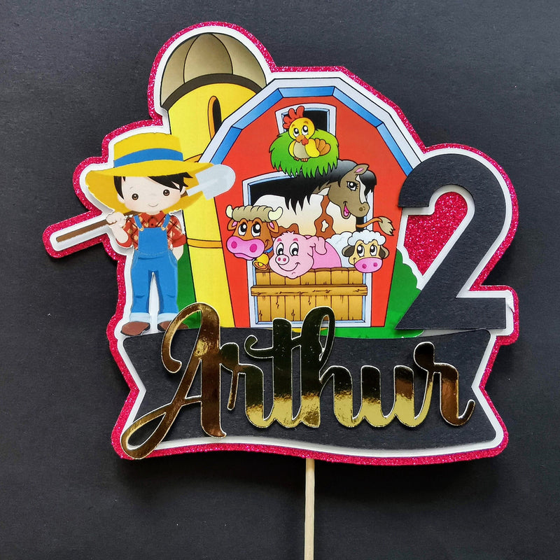 Personalised Farm and Farmer Cake topper