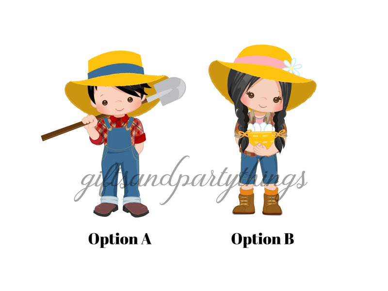 Personalised Farm and Farmer Cake topper