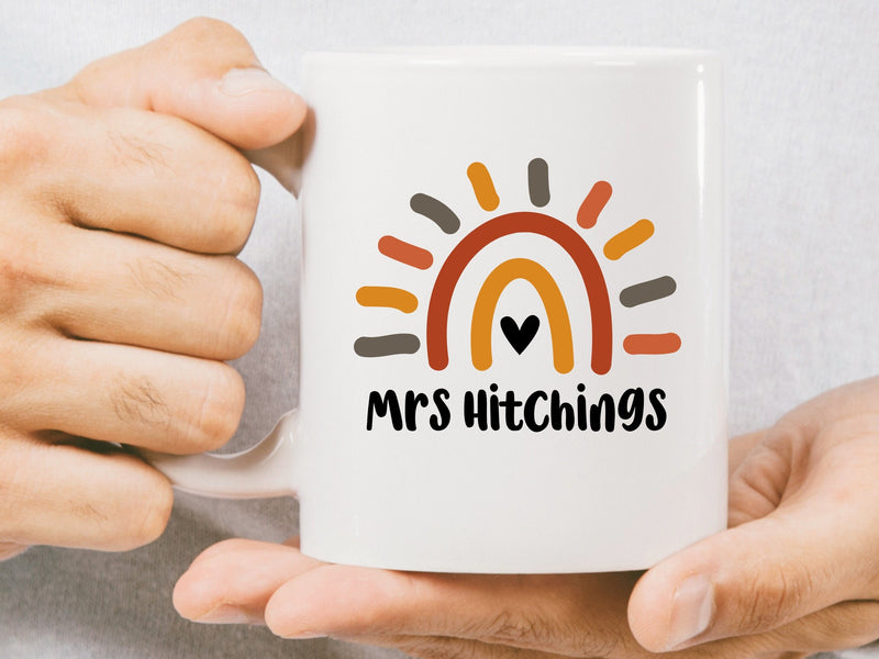 Personalised boho mug for teacher