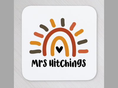 Personalised boho coaster for teacher