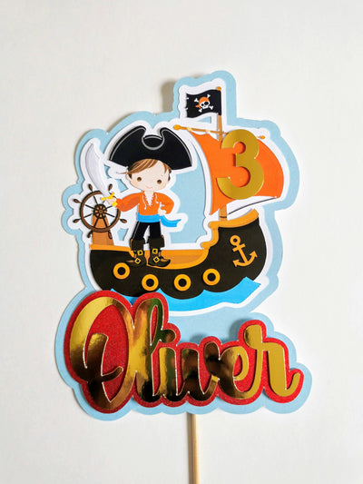 Personalised Pirate Boy Cake topper