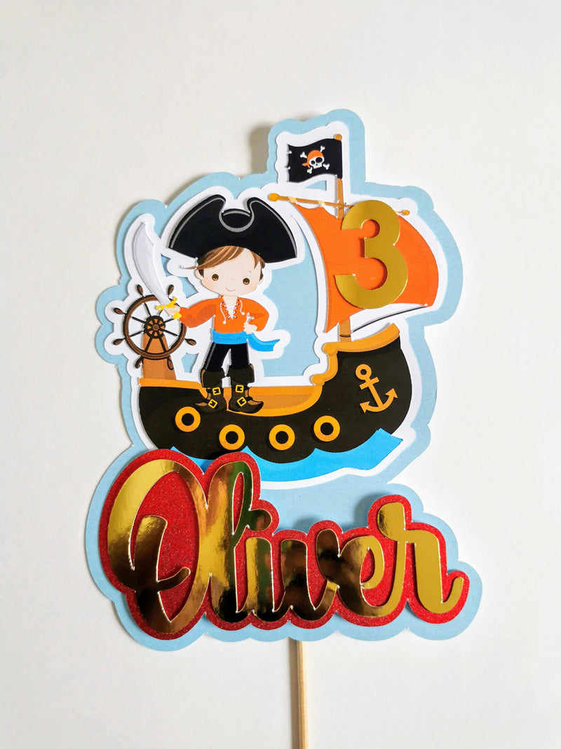 Personalised Pirate Boy Cake topper
